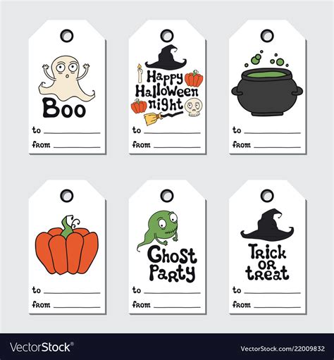 halloween gift tags printable tags collection vector image