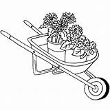 Wheelbarrow Drawing Flowers Getdrawings sketch template