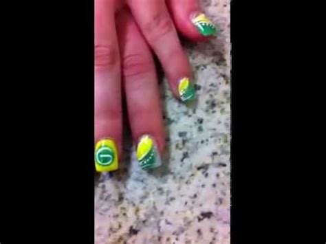 green bay packer nail design acute nails spa  show  az  youtube