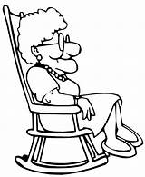 Grandmother Chair Coloring Sitting Rocking Pages Clipart Colouring Color Drawing Mother Getdrawings sketch template
