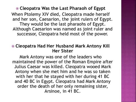 what are some fun facts about cleopatra