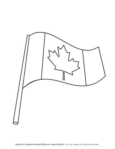 canada flag  coloring page planerium