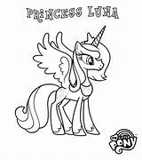 Pony Coloring Luna Princess Pages Little Mlp Celestia Cadence Spike Eg Rarity Filly Getcolorings Printable Color Print Fim sketch template