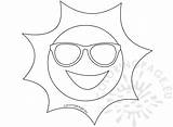 Sunglasses Sun Coloring Happy Emoji Printable Pages Template Illustration Sunglass Getcolorings Kids sketch template