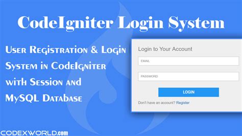 User Registration And Login System In Codeigniter Codexworld