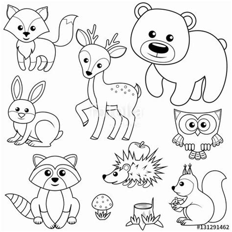 woodland animals coloring page   animal coloring books animal