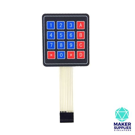 4x4 Matrix Membrane Keypad – Makersupplies Singapore