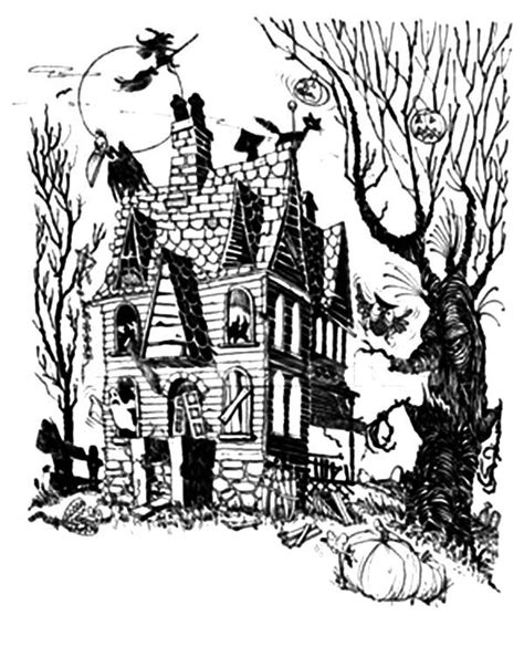 haunted house color  coloring library house colouring pages