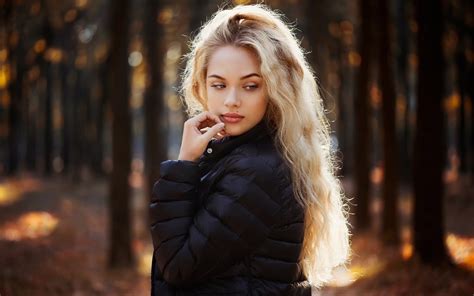 Women Blonde Long Hair Blurred Women Outdoors Model Hd Wallpapers