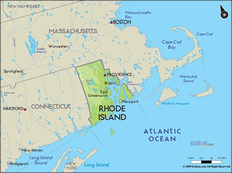 geographical map  rhode island  rhode island geographical maps