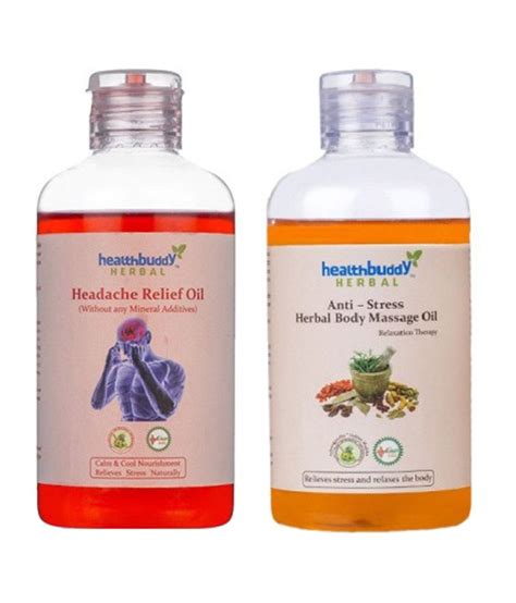 healthbuddy herbal headache relief oil and anti stress body massage oil