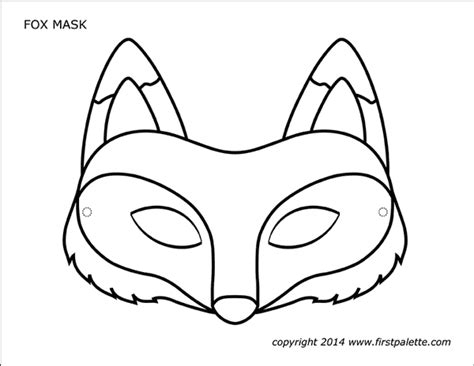 fox mask  printable templates coloring page coloring home