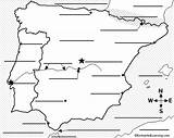 Map Spain Label Portugal Mountains Enchantedlearning Blank Europe Rivers Cities Iberia Bodies Water Countries Major Islands sketch template