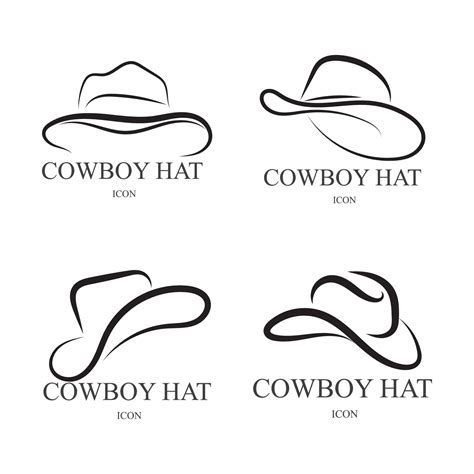 sombrero de vaquero logotipo icono vector diseno plantilla