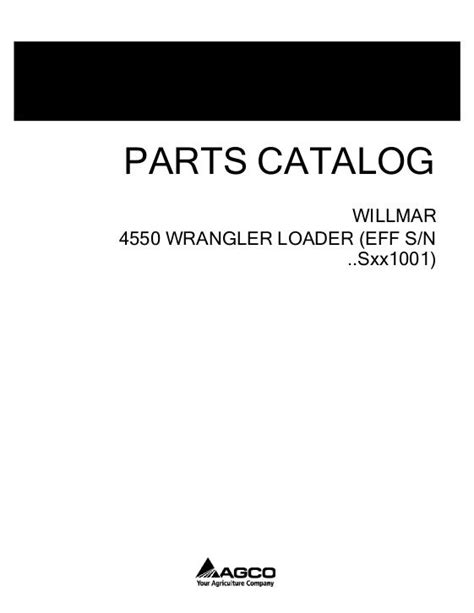 agco technical publications willmar material handling loaders wheeled skid  wrangler