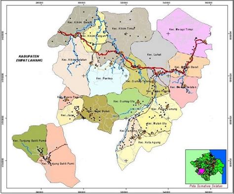 peta kabupaten lahat provinsi sumatera selatan