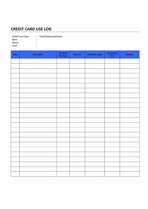 credit card expense report template lovely credit card expense report
