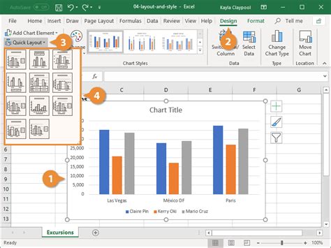 change chart style  excel customguide