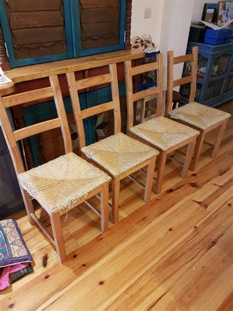 ikea kitchen  dining room chairs   rush seat  totnes