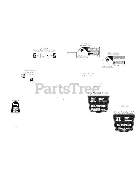 troy bilt tb  avbs troy bilt walk  mower  label map tb parts lookup