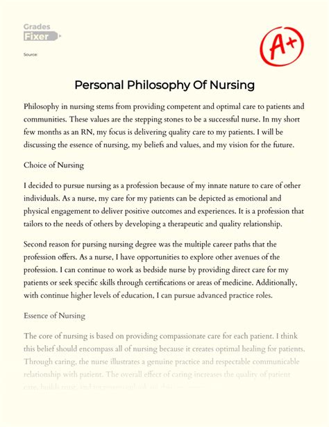 nursing philosophy paper  essay   words gradesfixer