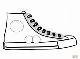 Coloring Pages Shoe Shoes Clipart High Converse Sneaker Top Printable Jordan Template Print Popular sketch template