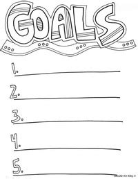 goal setting coloring pages classroom doodles