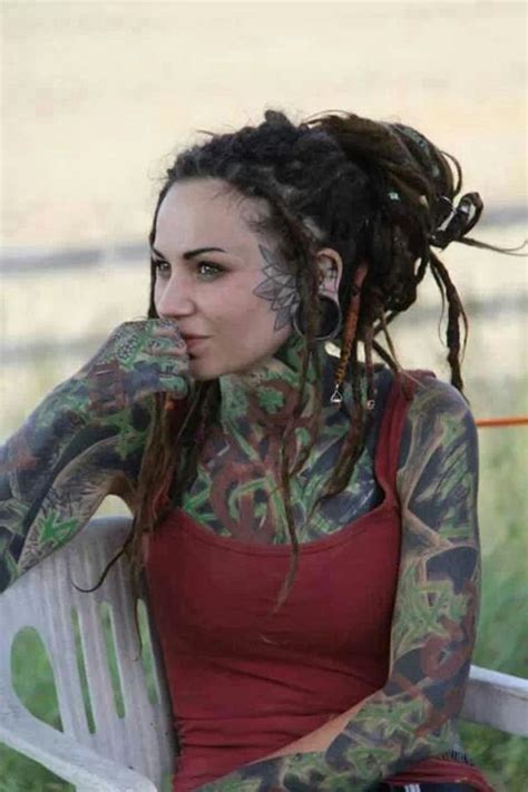 Dreads Face Tattoos Girl Tattoos Crazy Tattoos Tattoed Girls Inked