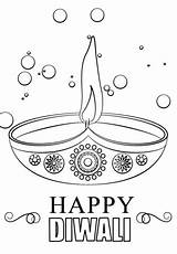 Diwali Coloring Diya Happy Candle Pages Drawing Craft Colouring Printable Kids Festival Light India Indian Sheet Supercoloring Sketches Book Template sketch template