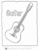 Guitar Coloring Pages Kids Music Printable Guitars Electric Drawing Worksheet Acoustic Outline Les Paul Activities Clipart Big Cat Sheet Pete sketch template