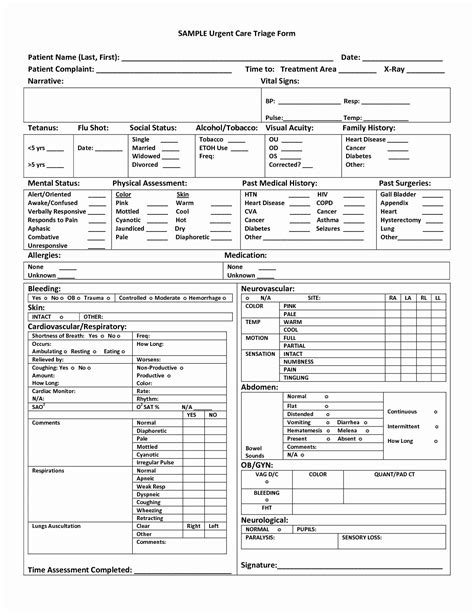 emergency room form template awesome  printable release form samples