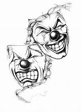Leprechaun эскизы маски тату Drawings Payasos Sketches Tatuaje Clipartmag Estudio Mascaras Theater Deportes Clown sketch template