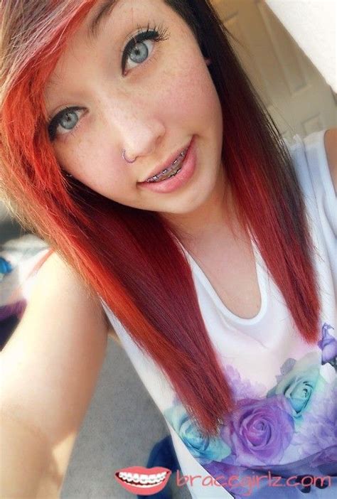 sweet blue eys tooth braces girl with freckles and nose piercing people with braces pinterest