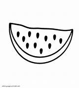 Coloring Vegetables Fruits Pages Printable Watermelon Slice Preschoolers Print Preschool Clipart Line Toddlers Library Popular Coloringhome sketch template