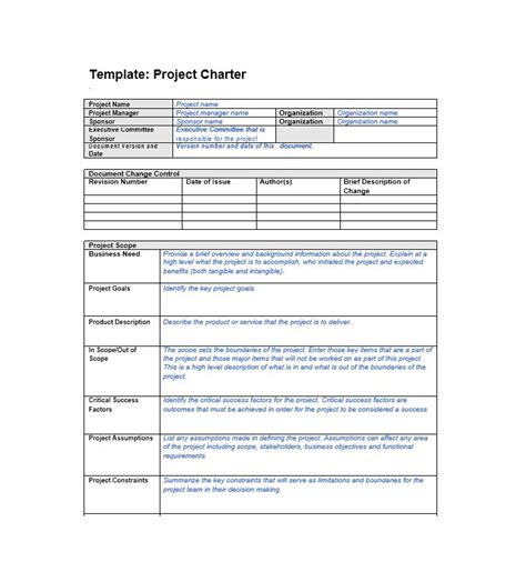 40 Project Charter Templates Samples [excel Word