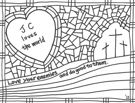 love  enemies coloring page stushie art