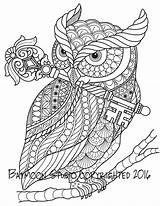 Coloring Pages Owl Mandala Adult Adults Printable Colouring Animal Template Book Animals Drawing Owls Color Etsy Choose Board Google Este sketch template