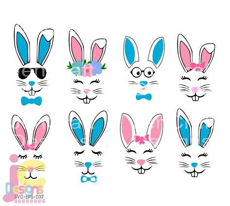 svg simple bunny face svg file  silhouette