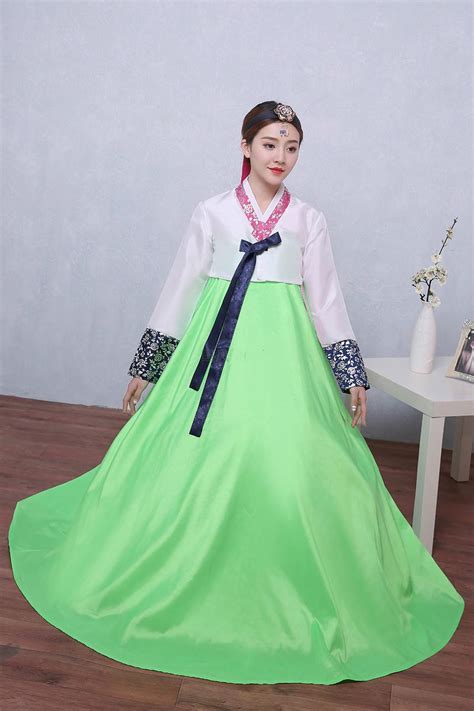 Woman Elegant Korean Traditional Costume Minority Dance Performance