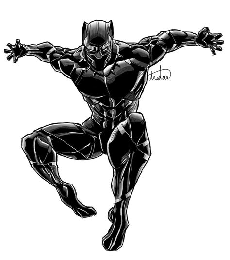 marvel black panther digital drawing  laduski  deviantart