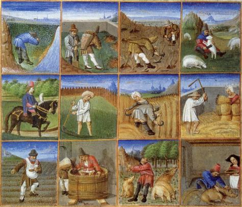 de werkzaamheden  het boerenbedrijf gedurende de maanden van het jaar  een vijftiende eeuwse