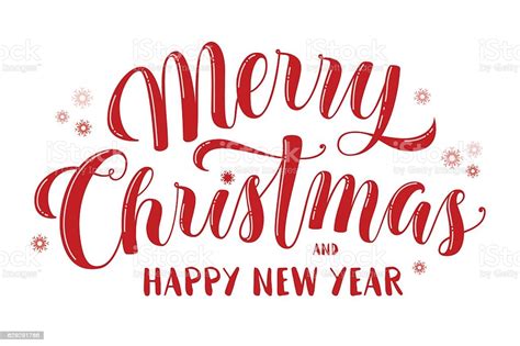 merry christmas and happy new year text lettering greeting