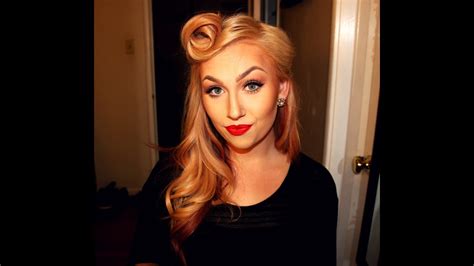 50 s pin up hair tutorial victory rolls youtube