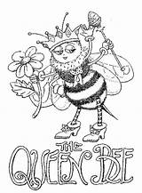Bee Queen Coloring Pages Adult Bees Printable Cute Color So Getcolorings Printables Print Quote Choose Board sketch template