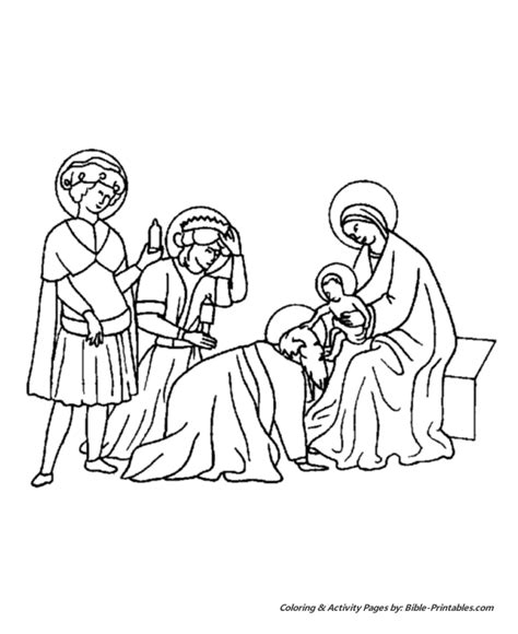 christmas story coloring pages wise men  jesus