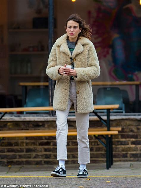 Alexa Chung Braves The Cold In Fashionable Teddy Coat