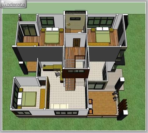 modern style  bedroom  storey house house  decors