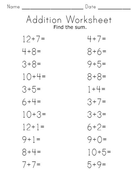 printable math worksheets kindergarten math worksheets