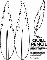 Quill Pencil Crayola Coloring Printable Pen Pages Activities Presidents Make Feather Colonial Potter Harry Pencils Constitution Print Cut Thanksgiving Template sketch template