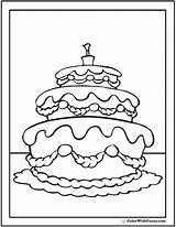 Cake Coloring Pages Wedding Fancy Tiered Template Colorwithfuzzy sketch template